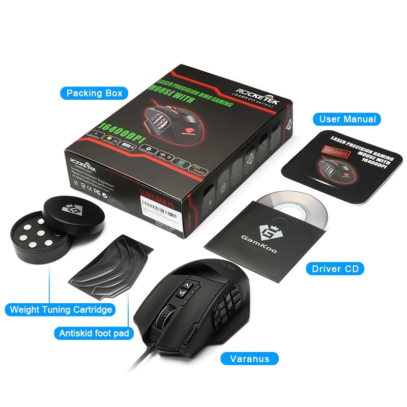 19 Buttons Gaming Mice USB Design