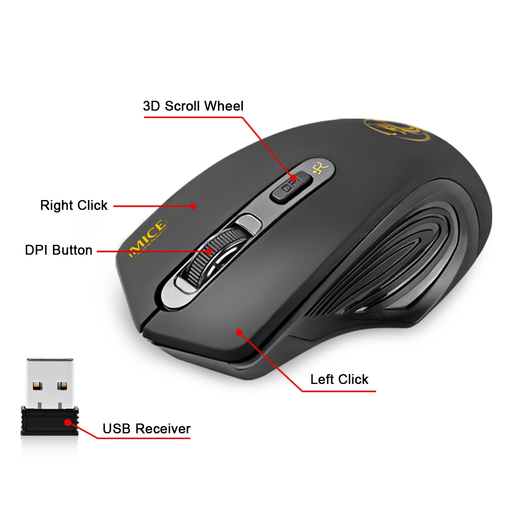 Wireless Mouse Adjustable DPI