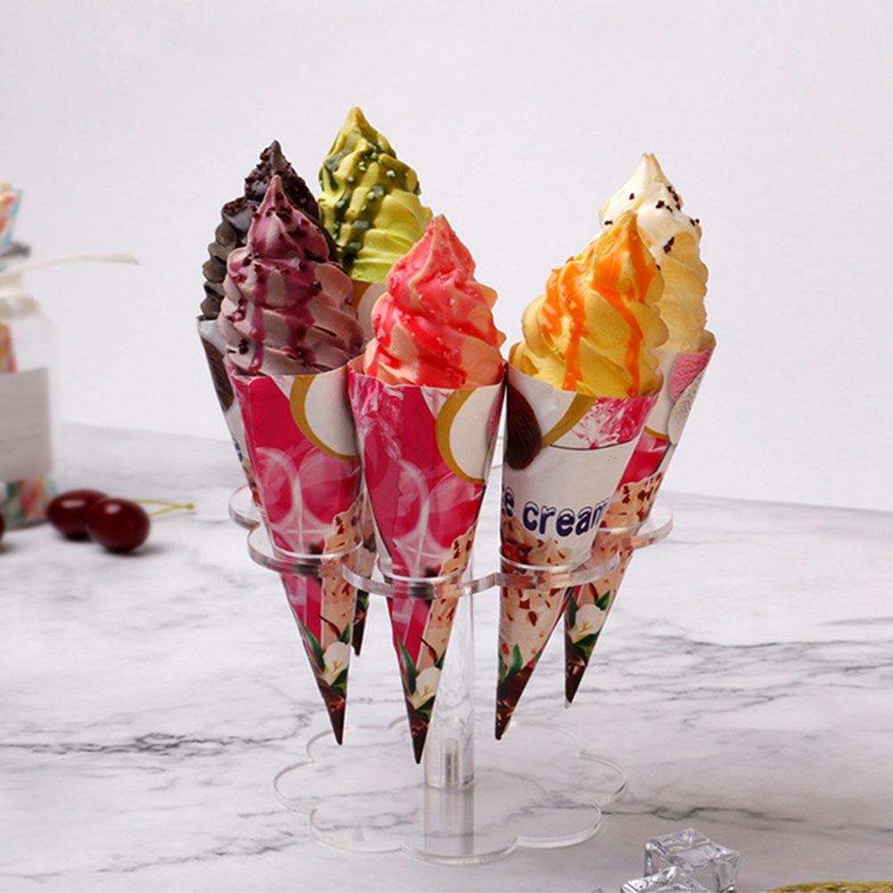 Eight Slots Acrylic Waffle Cone Holder