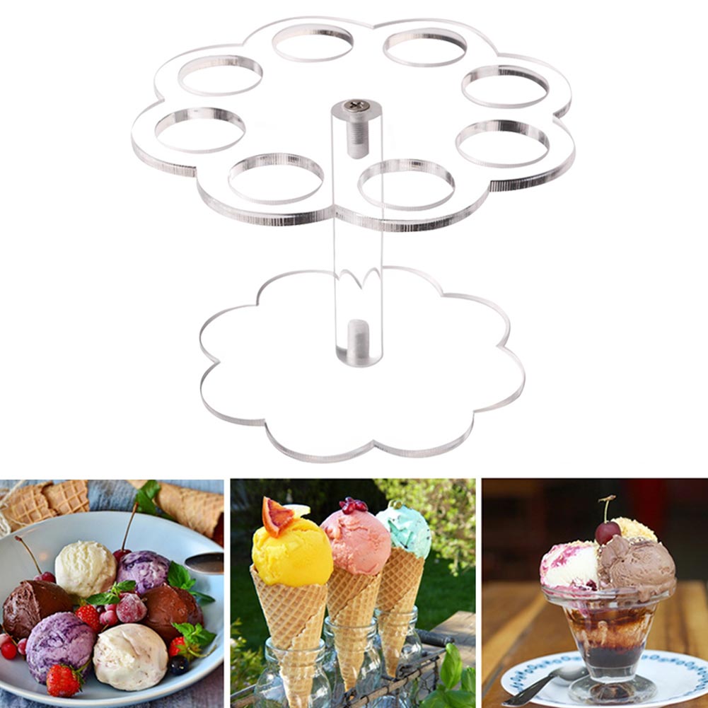 Eight Slots Acrylic Waffle Cone Holder