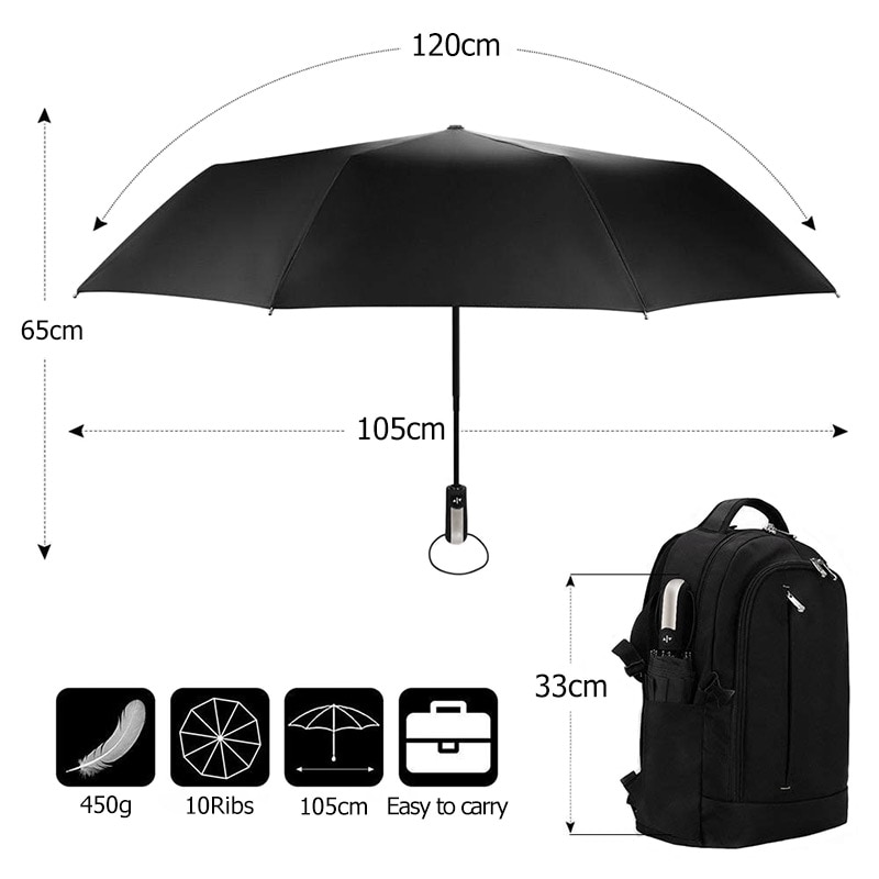 Auto Open Close Umbrella Travel Size