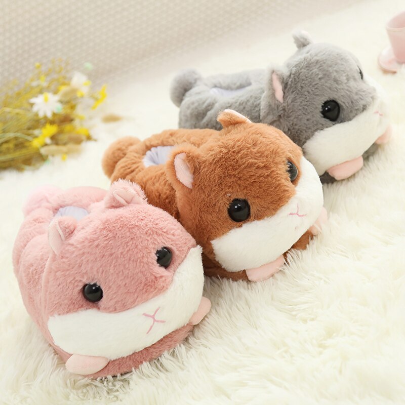 Plush Shoes Cute Hamster Design