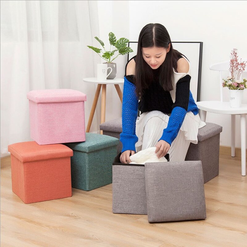 Stool with Storage Fabric Exterior