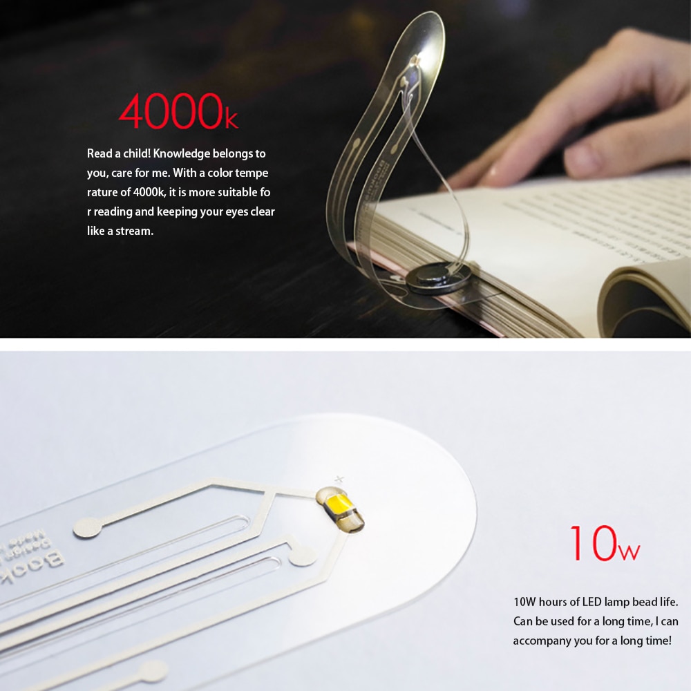 Bookmark Light Foldable Clip-On Light