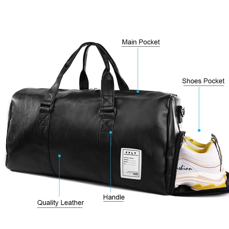 Leather Gym Bag Sports Handbag