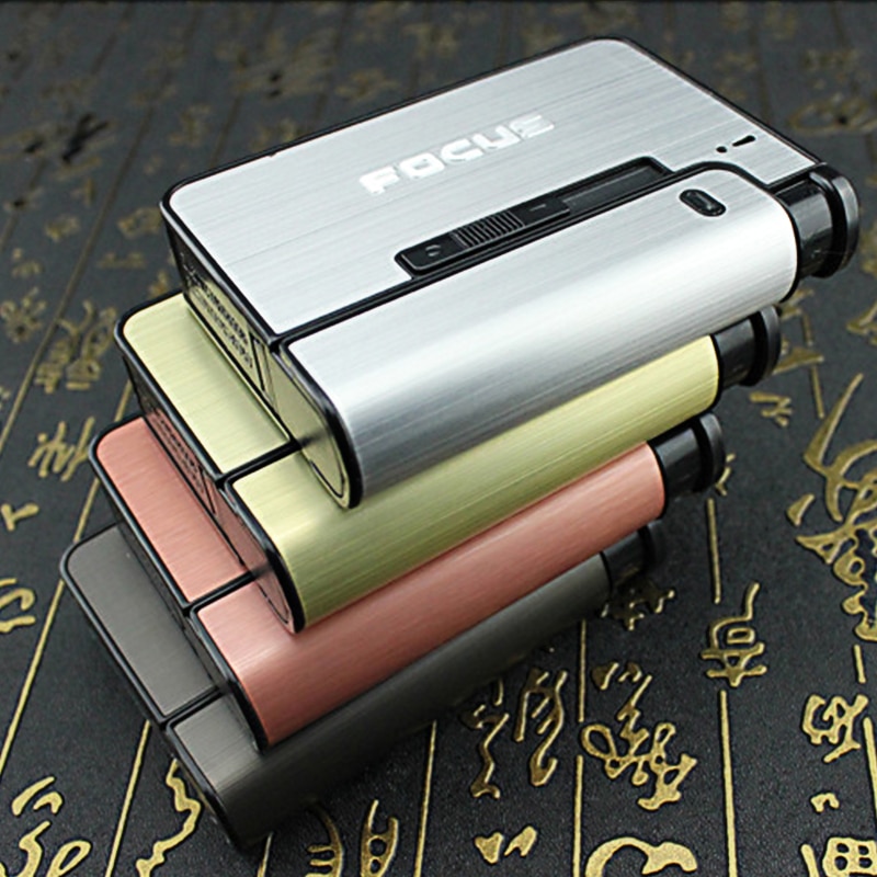 Cigarette Case with Lighter Automatic Container