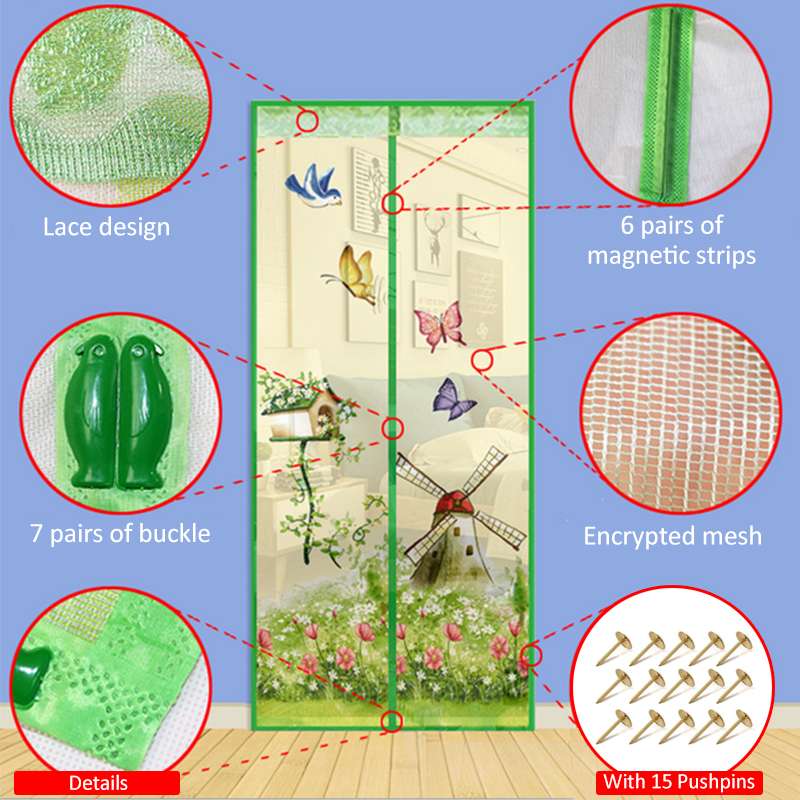 Magnetic Mesh Screen Door