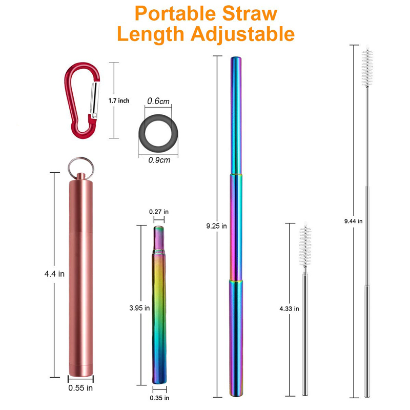 Collapsible Reusable Straw Metal Straw