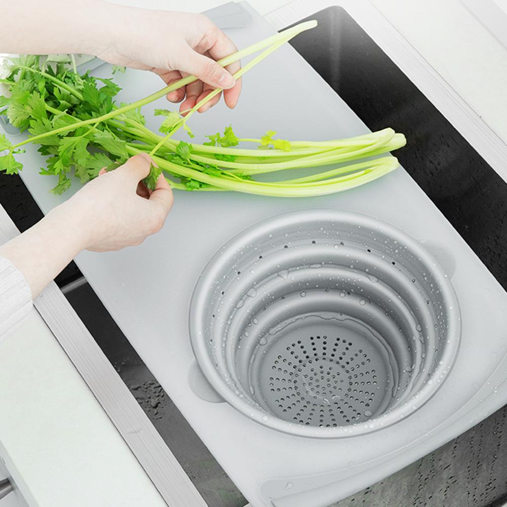 Sink Cutting Board with Strainer