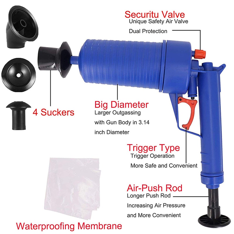 Toilet Plunger Air Drain Blaster Gun