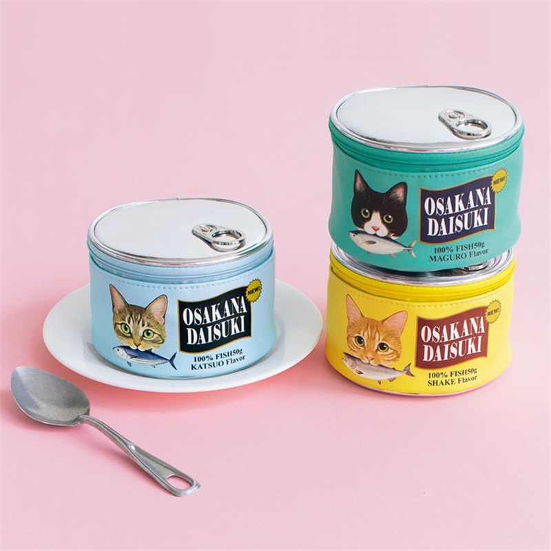 Cute Makeup Bags Cat Food Can