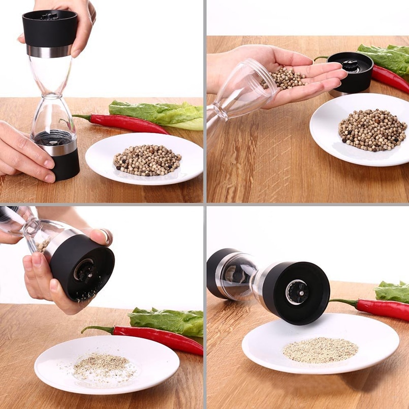 Salt and Pepper Mill Hourglass Grinder