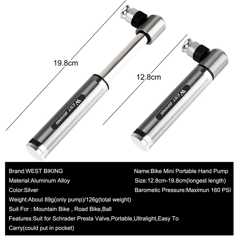 Mini Bike Pump Bicycle Tire Inflator