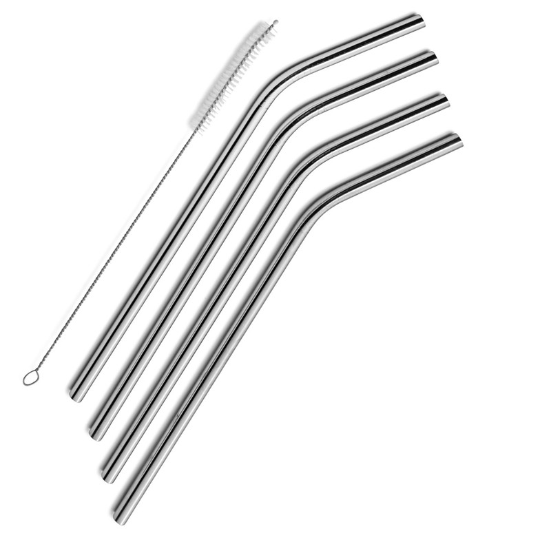 Stainless Steel Reusable Straws (Set of 4)