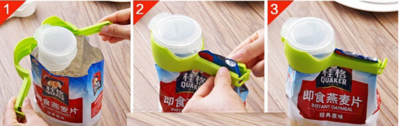 Clip-On Bag-To-Pour Food Storage Sealer Clip