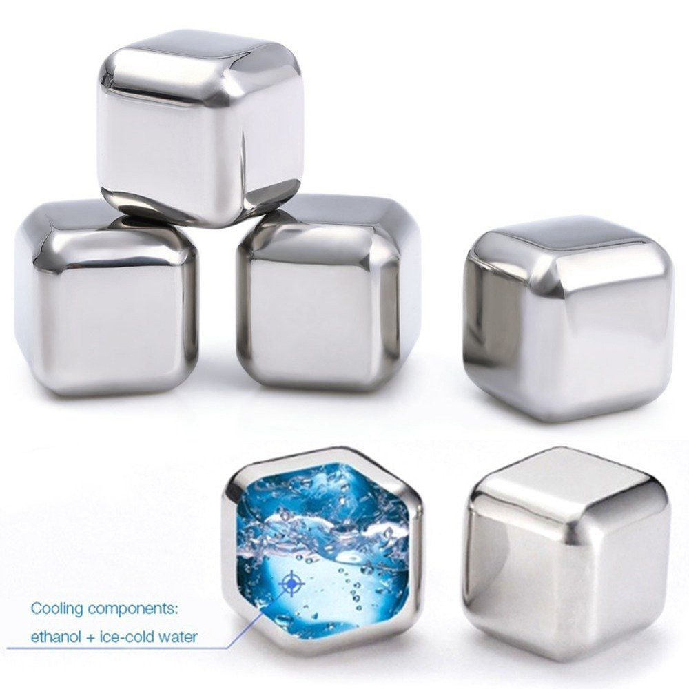 Reusable Stainless Steel Ice Cubes (Set of 8)