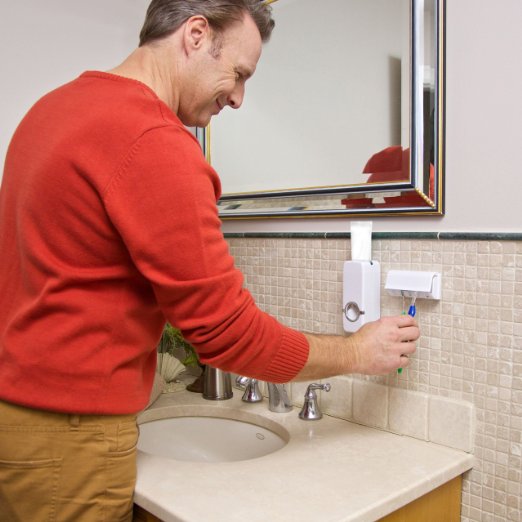 Automatic Toothpaste Dispenser with Toothbrush Holder