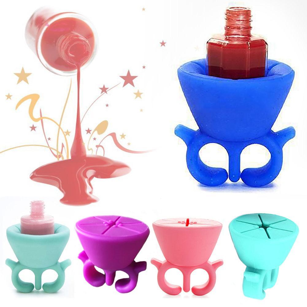 Wearable Nail Polish Holder Silicone Ring