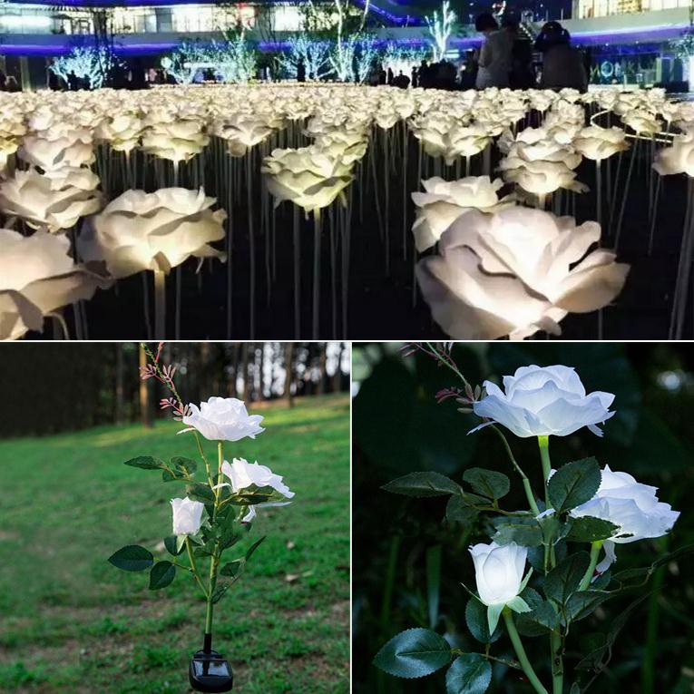 Solar Powered Rose Shaped LED Outdoor Light