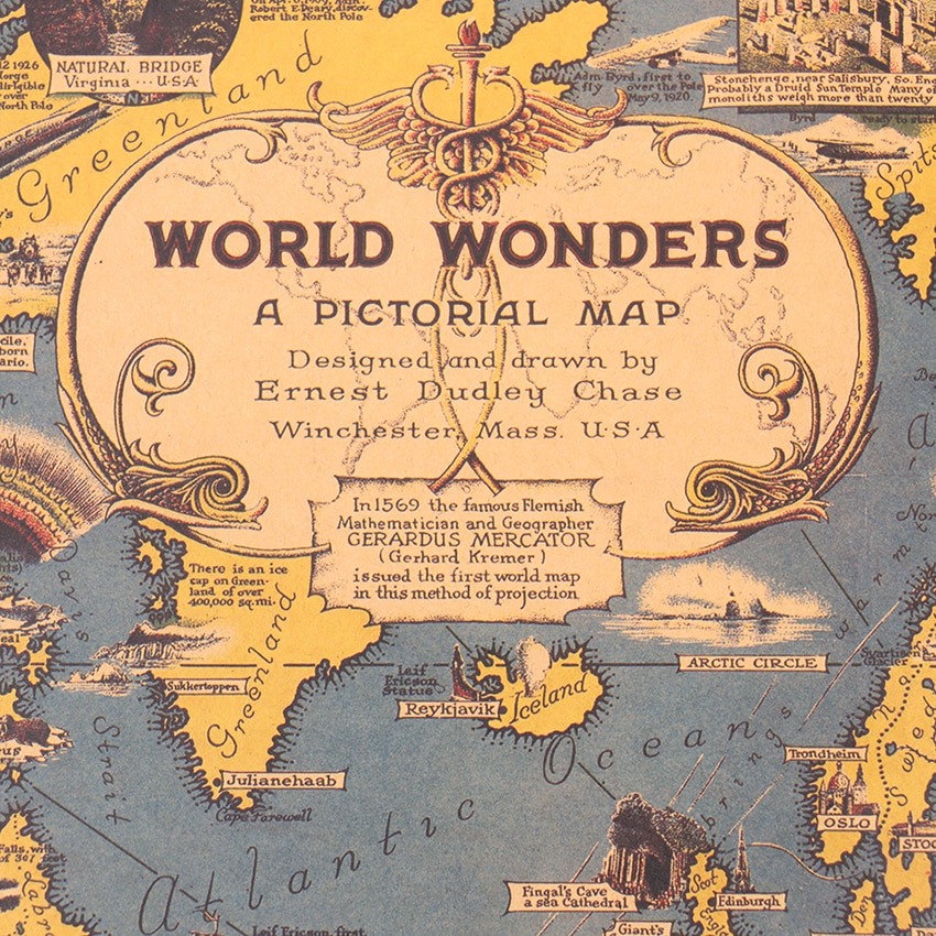 Vintage World Map Art Poster Decor