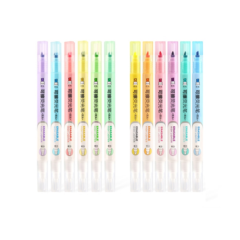 Erasable Highlighters with Dual Tip (6 pcs)