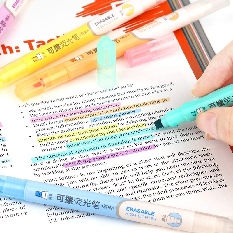 Erasable Highlighters with Dual Tip (6 pcs)