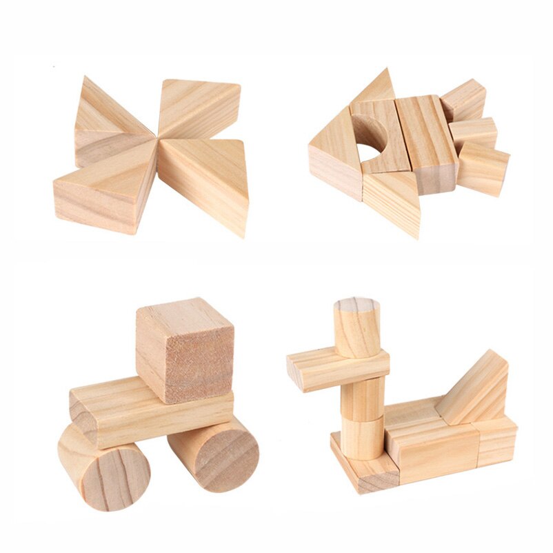 Wooden Block Set Toy for Kids (100 pcs)