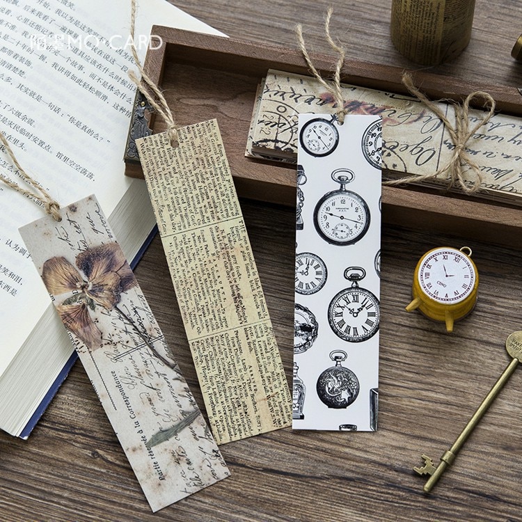 Vintage Bookmarks Retro Cards (30 Pcs)