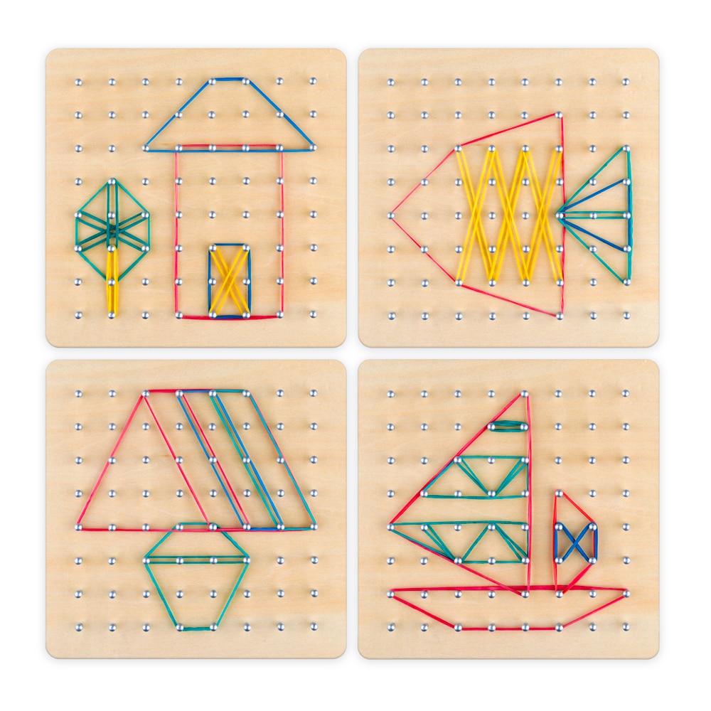 Wooden Geoboard Educational Set