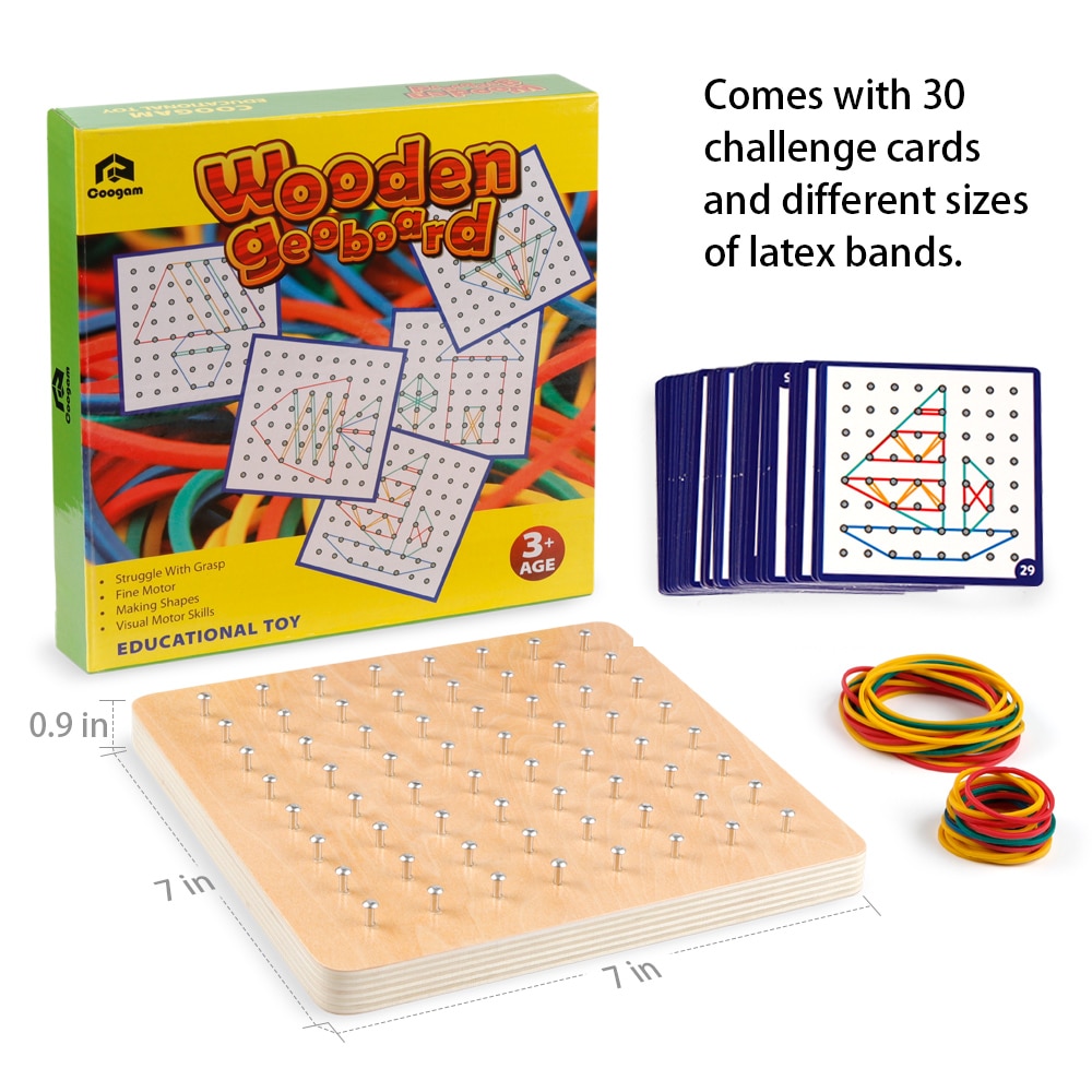 Wooden Geoboard Educational Set