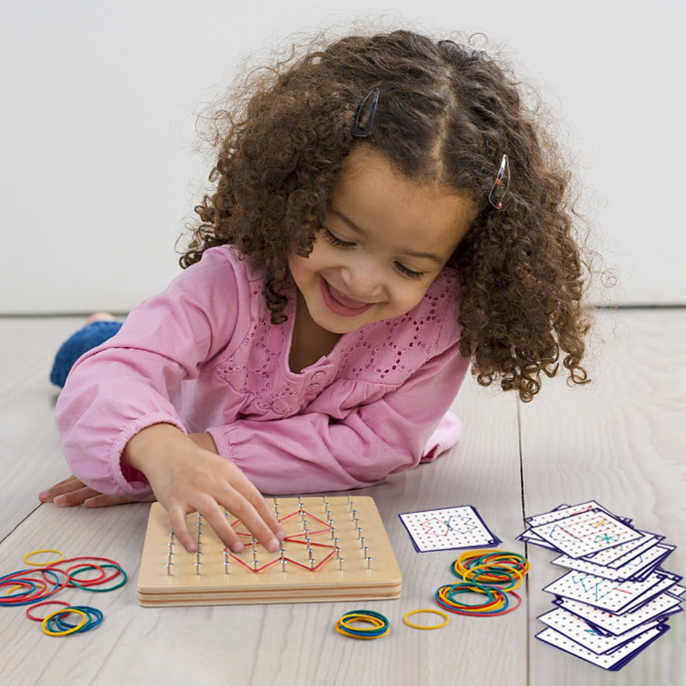 Wooden Geoboard Educational Set