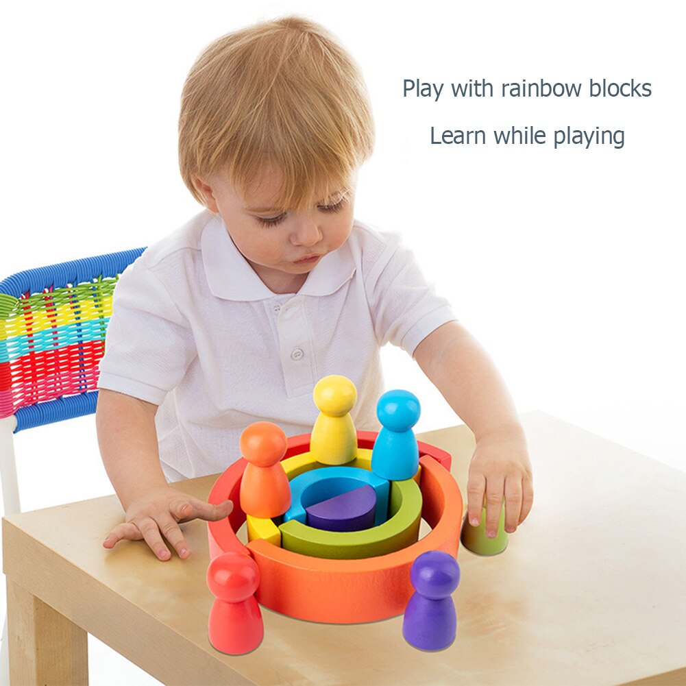 Wooden Rainbow Stacking Toy (12pcs)