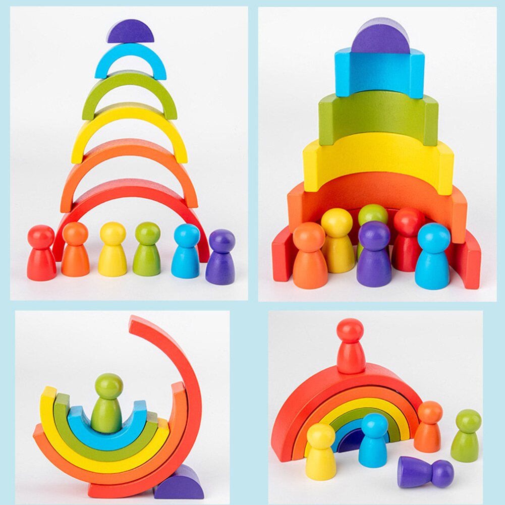 Wooden Rainbow Stacking Toy (12pcs)