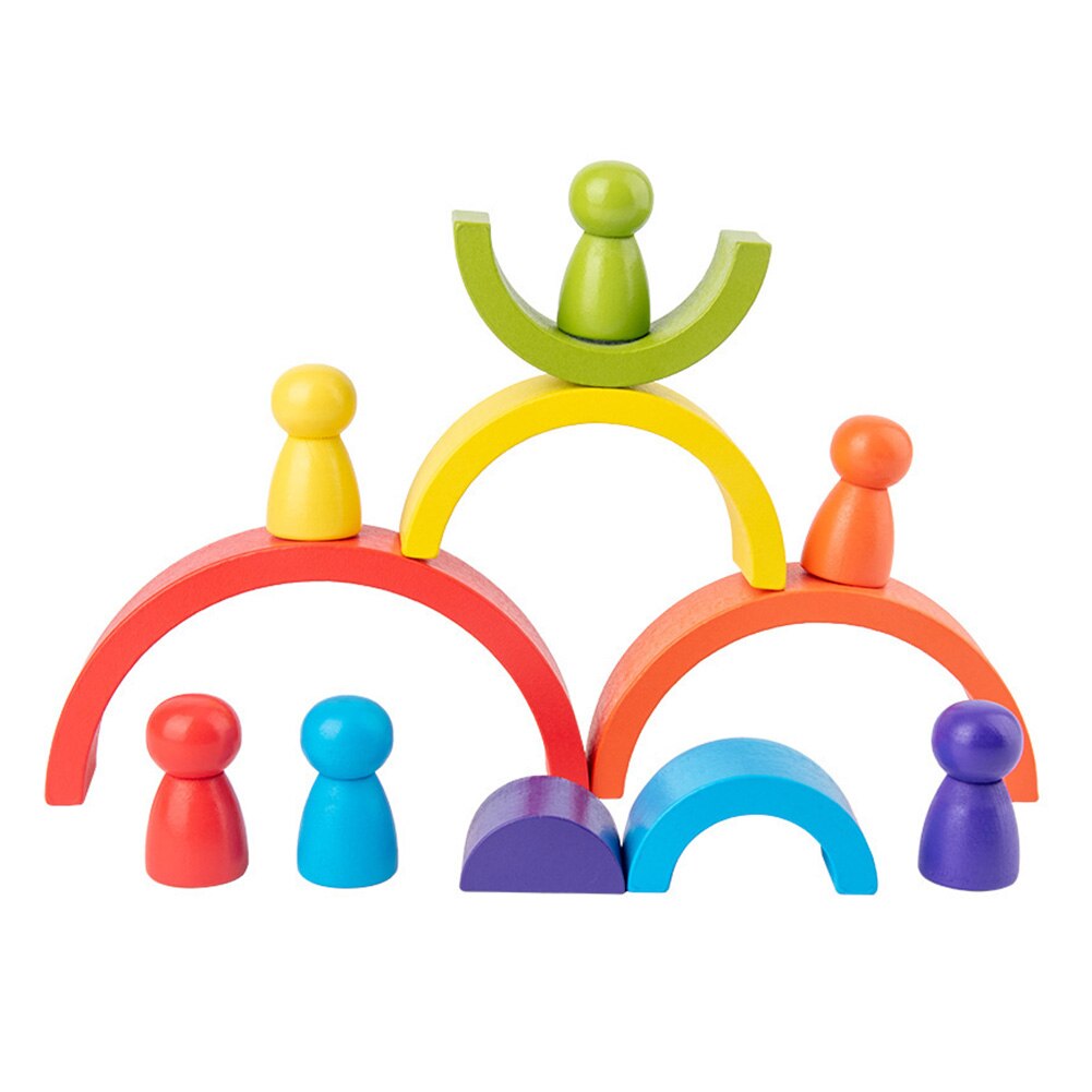 Wooden Rainbow Stacking Toy (12pcs)