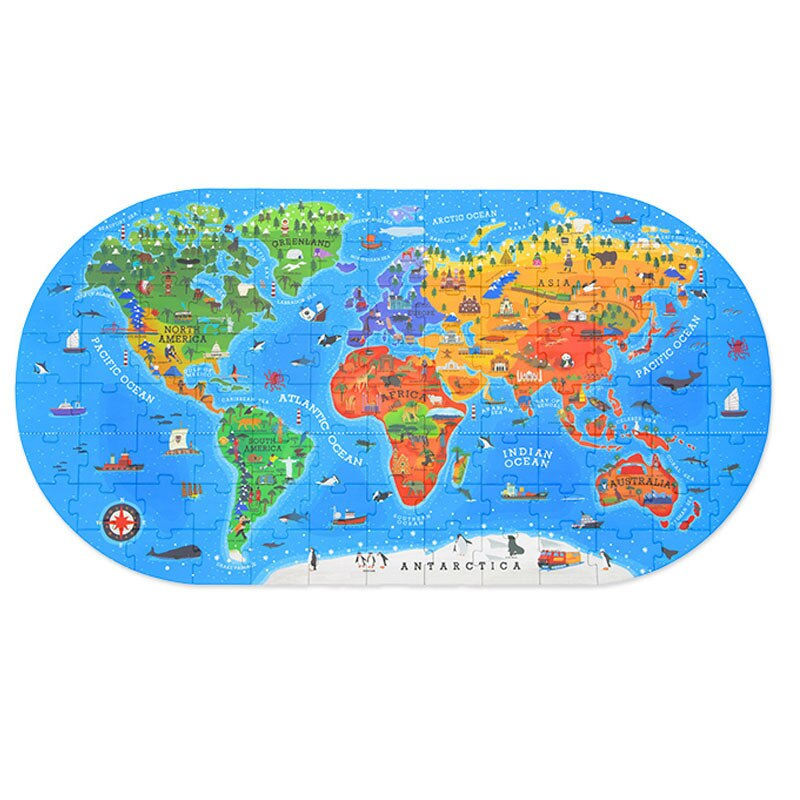 World Map Puzzle for Kids (100 pcs)