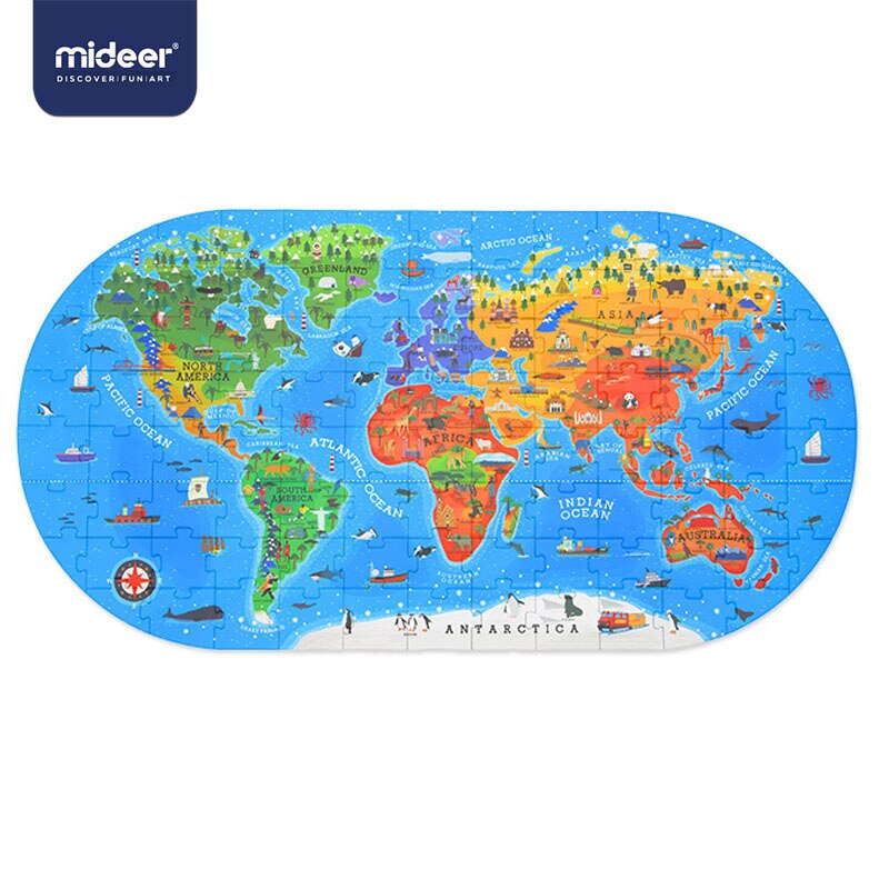 World Map Puzzle for Kids (100 pcs)