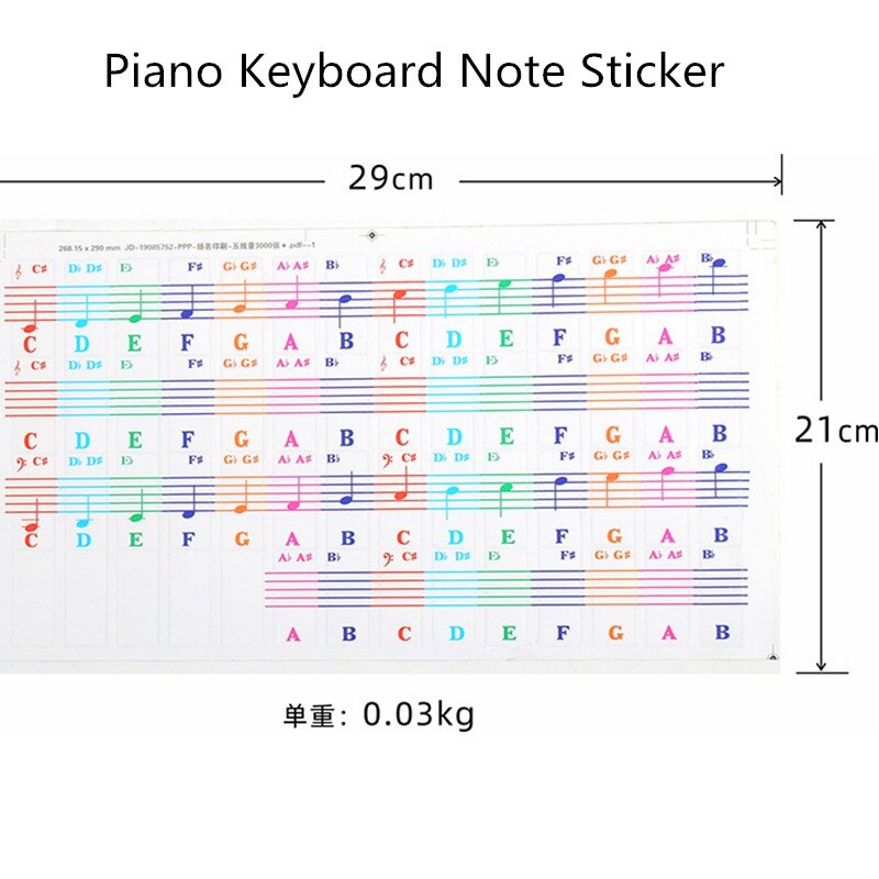 Piano Note Stickers Colorful Stickers