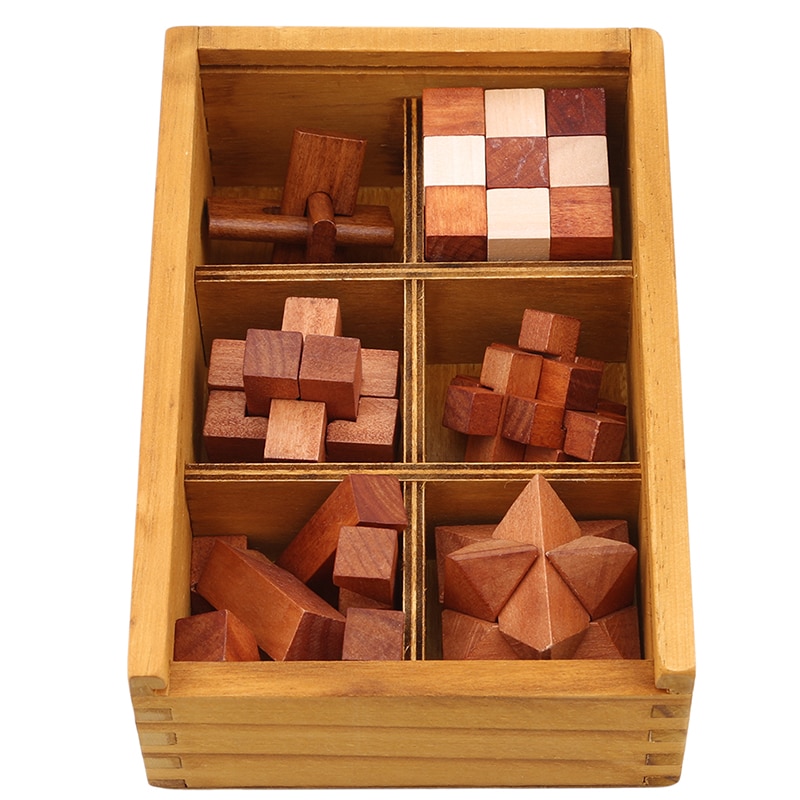 Wooden Brain Teaser Set (6 Pcs)