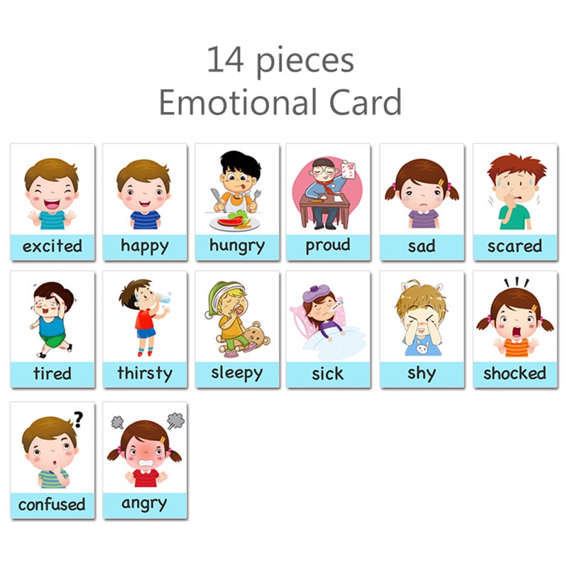 Feelings Cards Emotions Flash Cards (14 pcs)