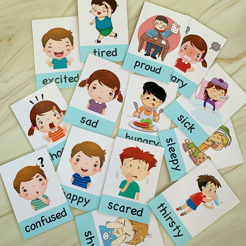 Feelings Cards Emotions Flash Cards (14 pcs)