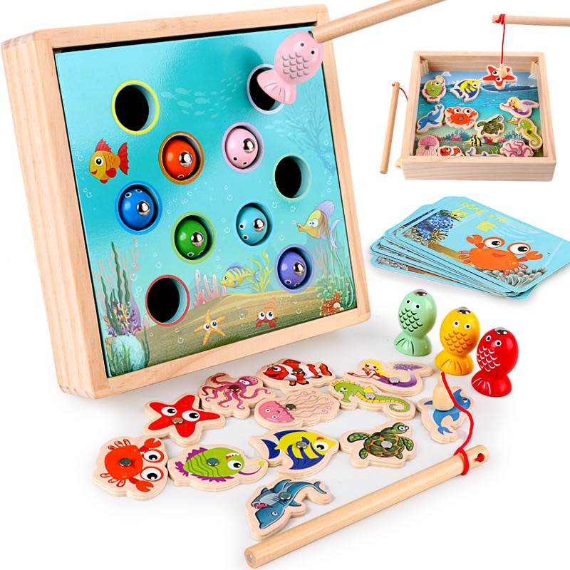 Kids Fishing Toy Wooden Educational Toy 