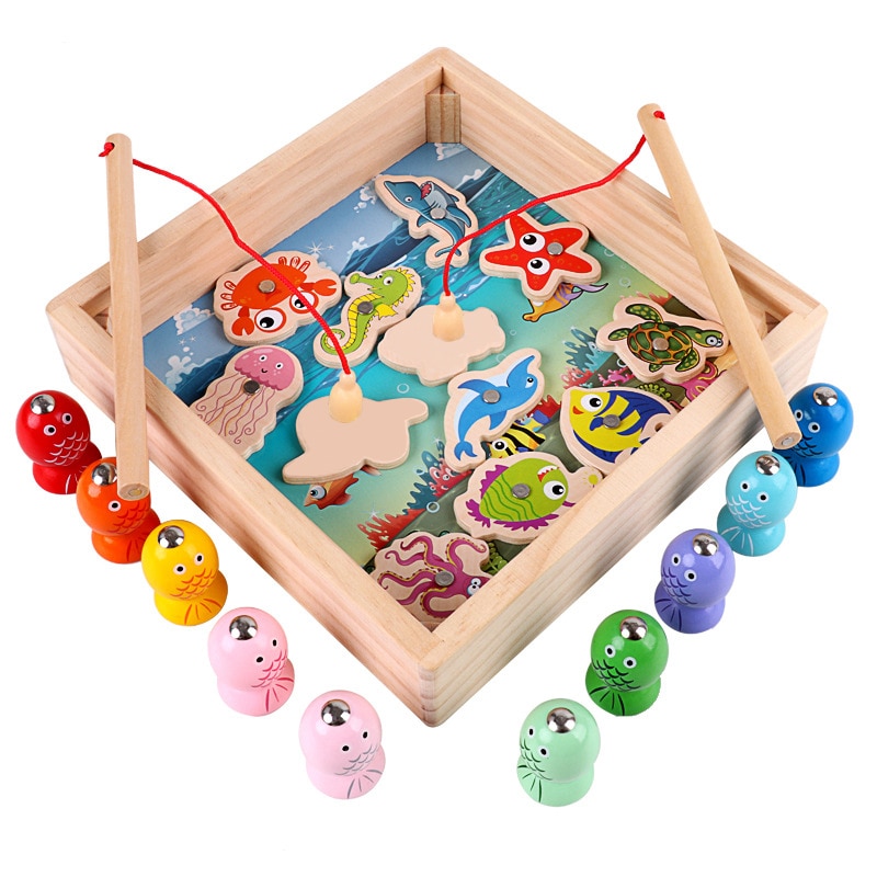 Kids Fishing Toy Wooden Educational Toy 