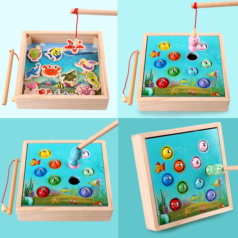 Kids Fishing Toy Wooden Educational Toy 