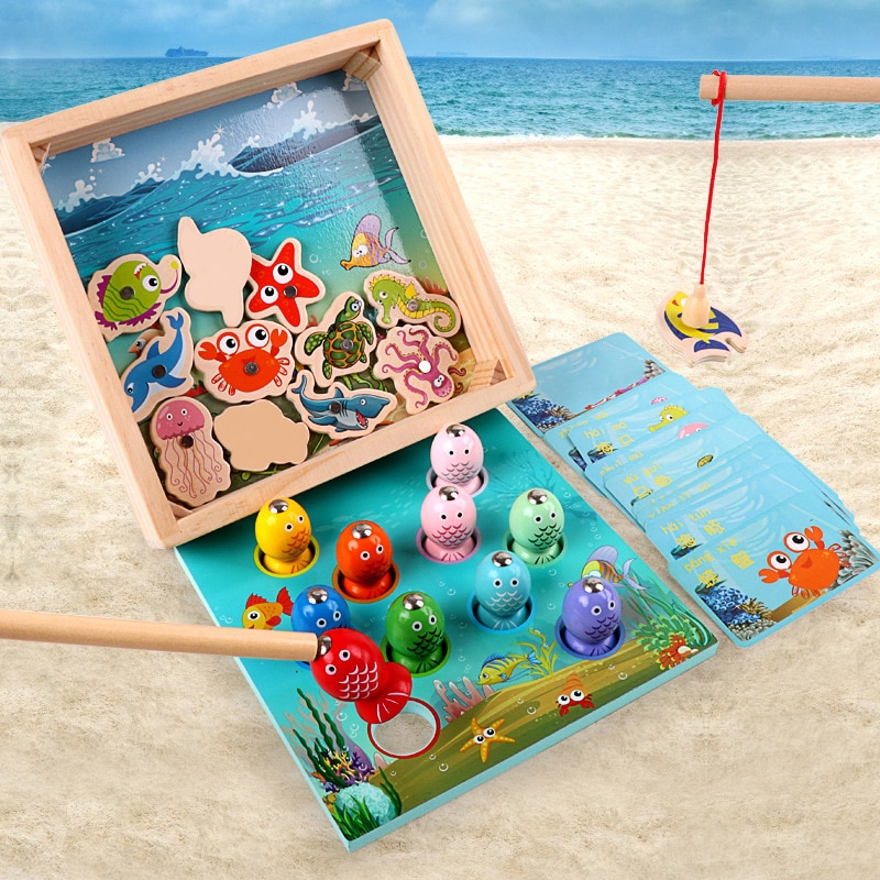 Kids Fishing Toy Wooden Educational Toy 