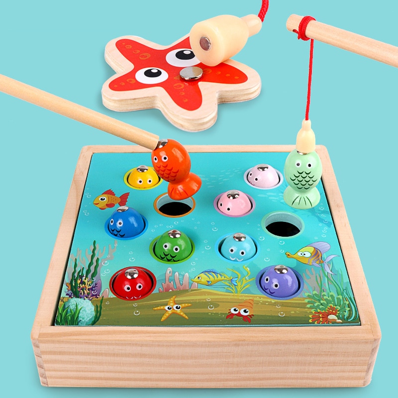 Kids Fishing Toy Wooden Educational Toy 