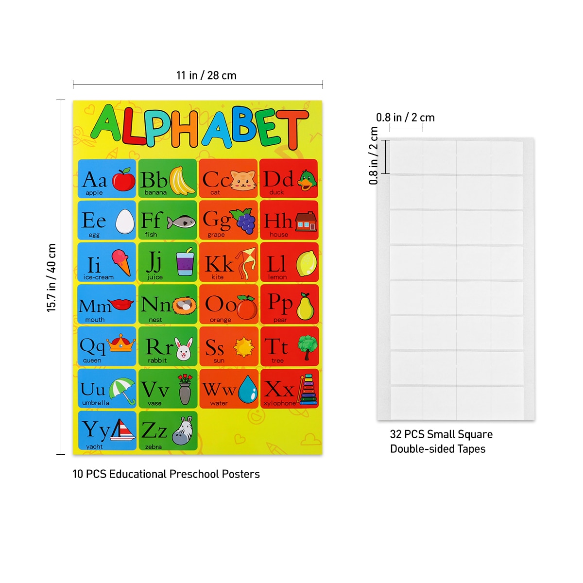 Educational Preschool Posters (10Pcs)