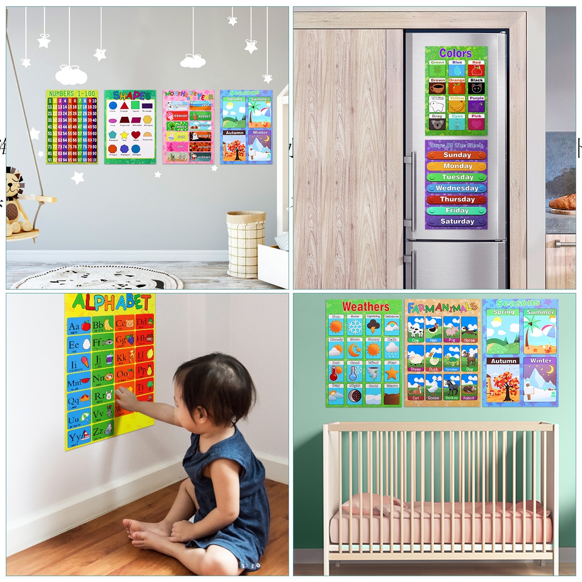 Educational Preschool Posters (10Pcs)