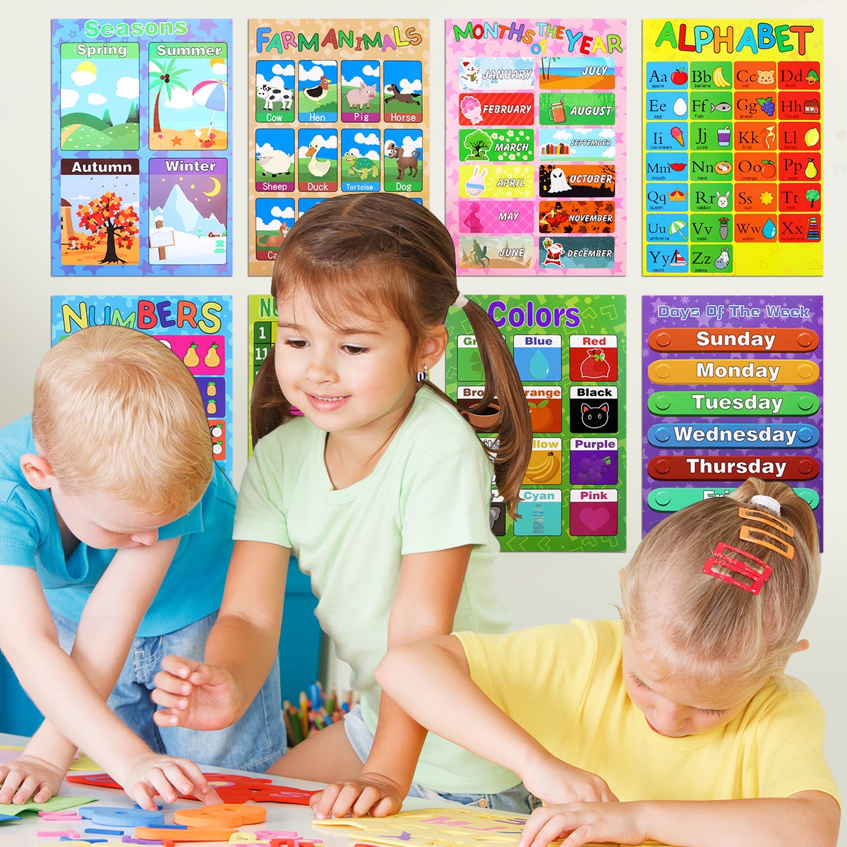 Educational Preschool Posters (10Pcs)