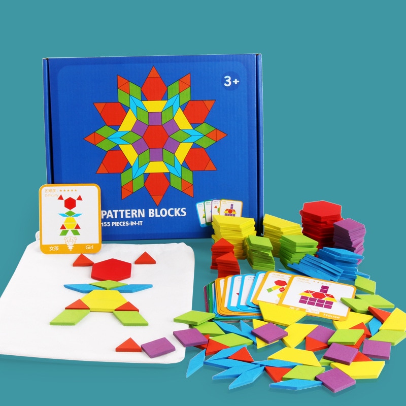 Pattern Blocks 155PCs Shape Puzzles