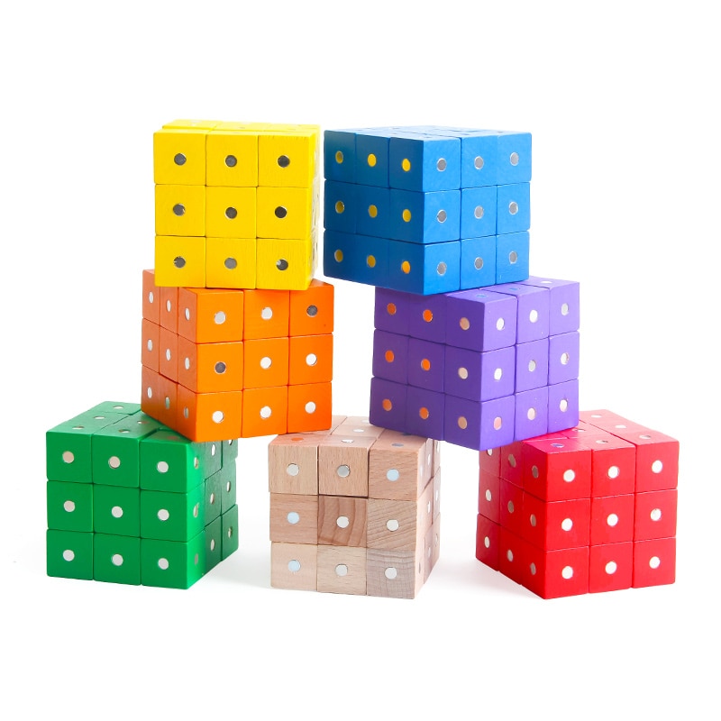 Magnetic Wooden Blocks Set (10Pcs)